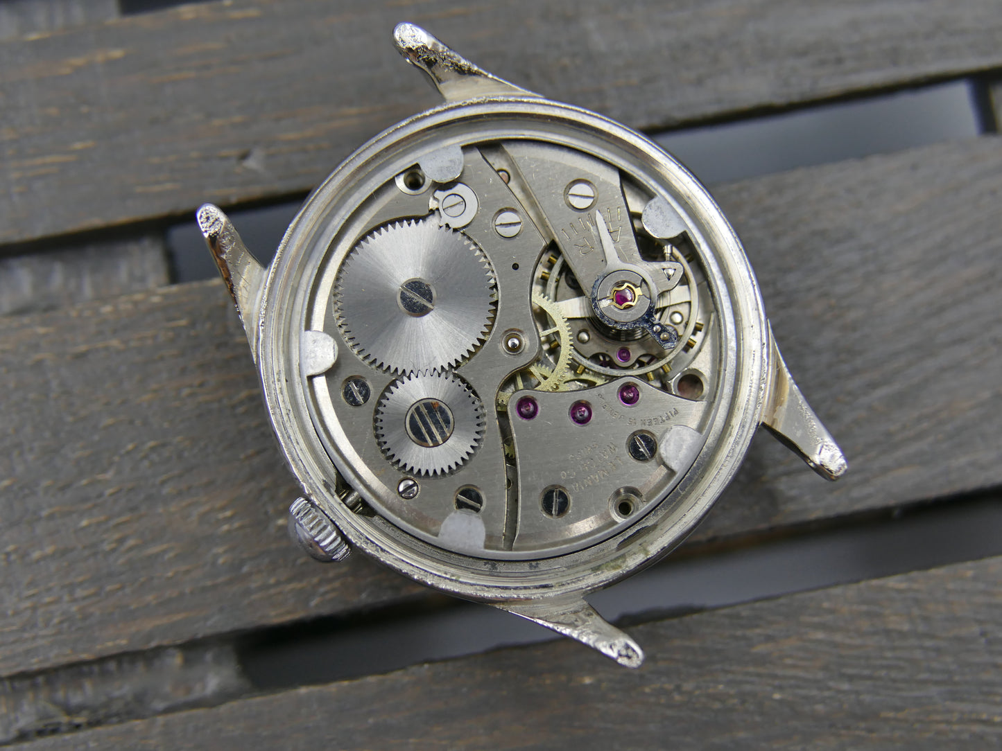 60s vintage watch Lemania ref. 232 hand wind tropical dial