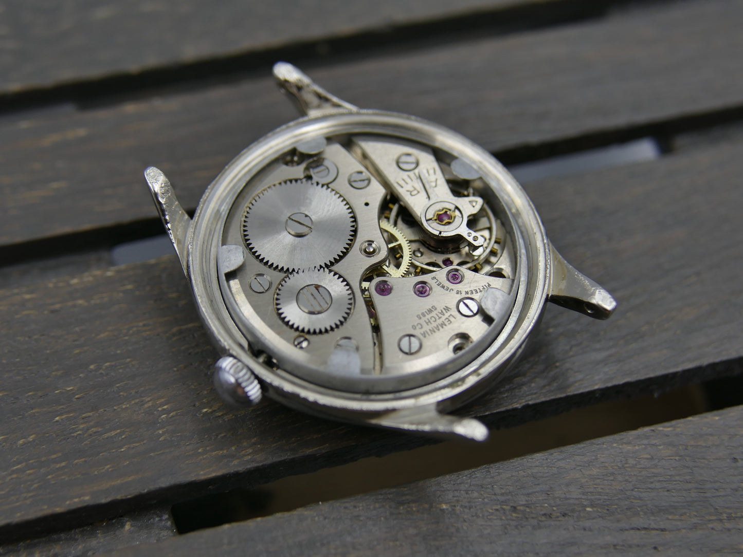 60s vintage watch Lemania ref. 232 hand wind tropical dial