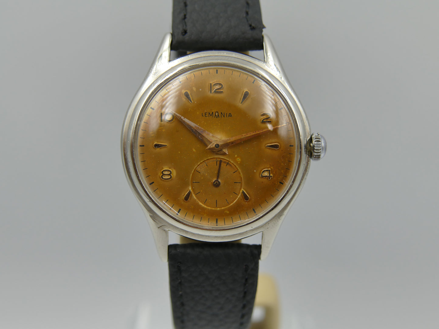 60s vintage watch Lemania ref. 232 hand wind tropical dial