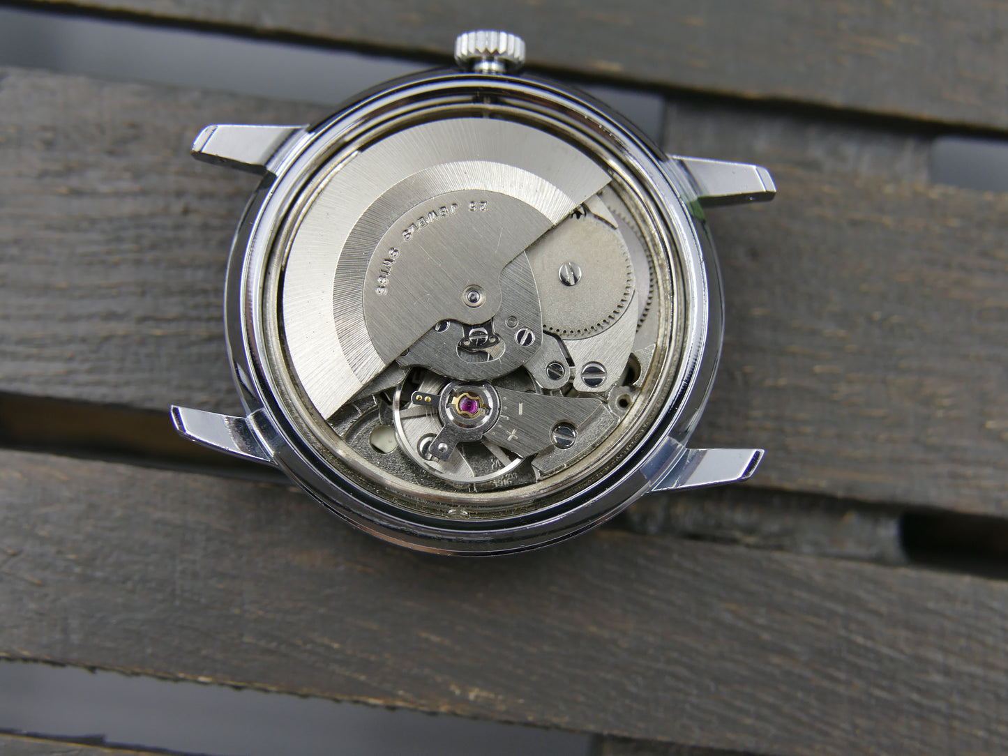 70s vintage watch mens Monumental swiss 25J automatic AS 1902/03 grey dial mint
