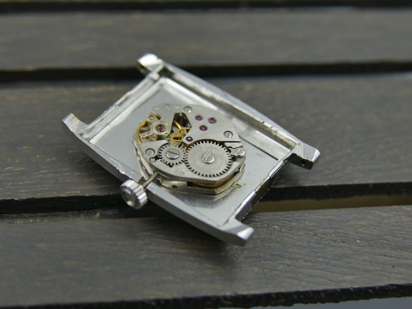 Vintage watch Michel Herbelin tank hand wind serviced
