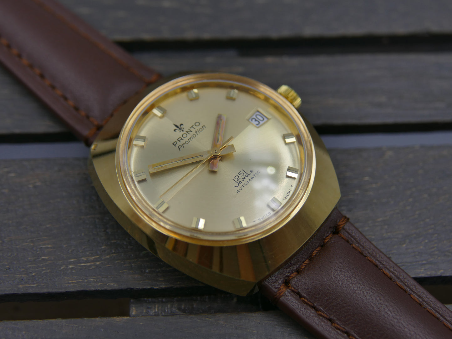 70s Vintage watch mens Pronto Promotion 25j automatic ETA 2772 NOS