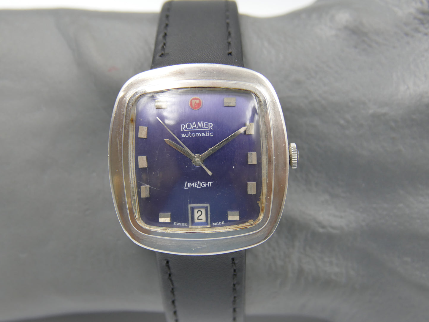 70s vintage watch mens Roamer LimeLight ref. 479.8120.604 automatic cal. MST 479 blue dial