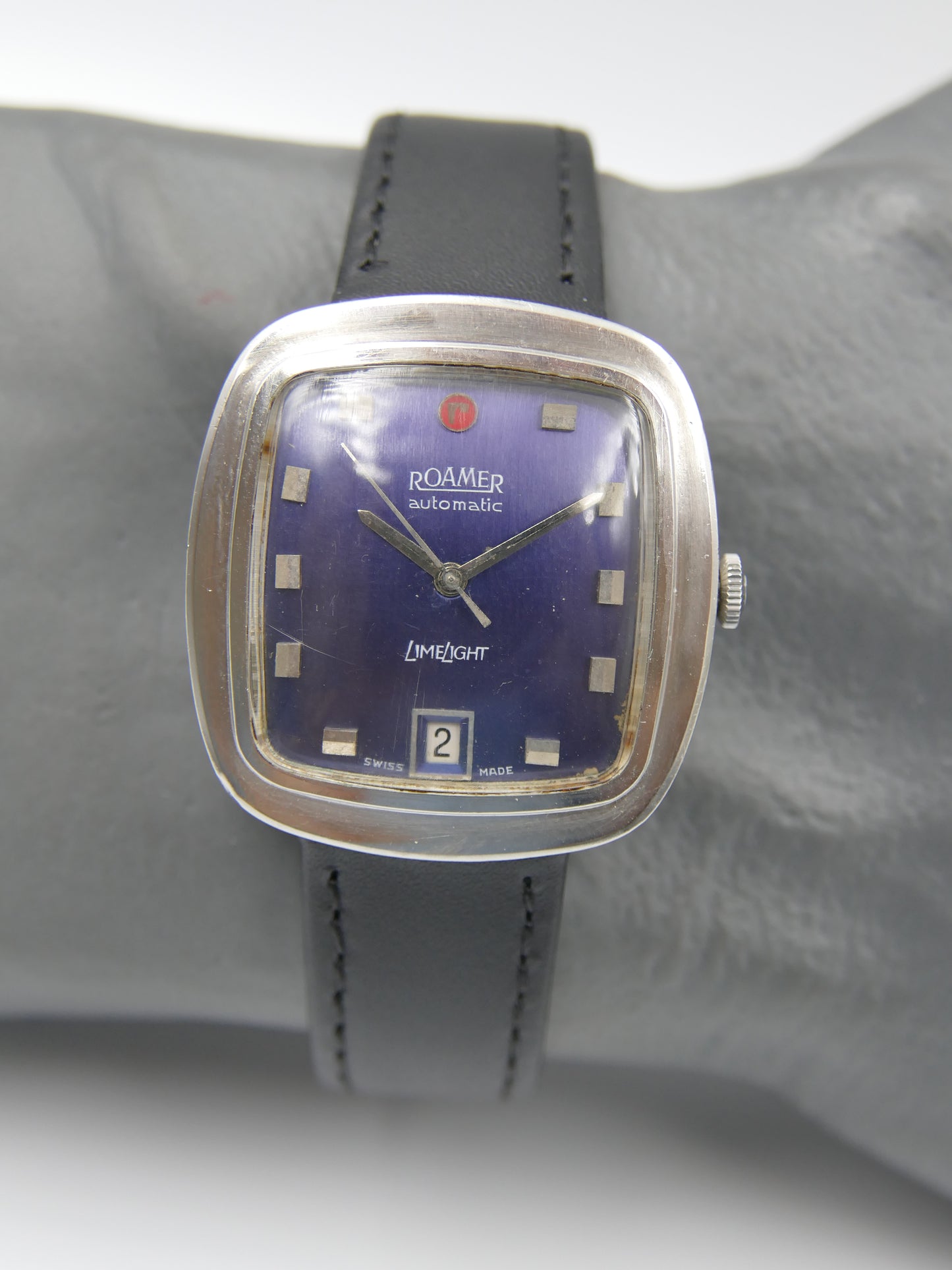 70s vintage watch mens Roamer LimeLight ref. 479.8120.604 automatic cal. MST 479 blue dial