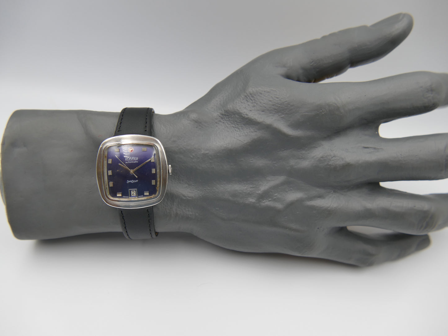 70s vintage watch mens Roamer LimeLight ref. 479.8120.604 automatic cal. MST 479 blue dial