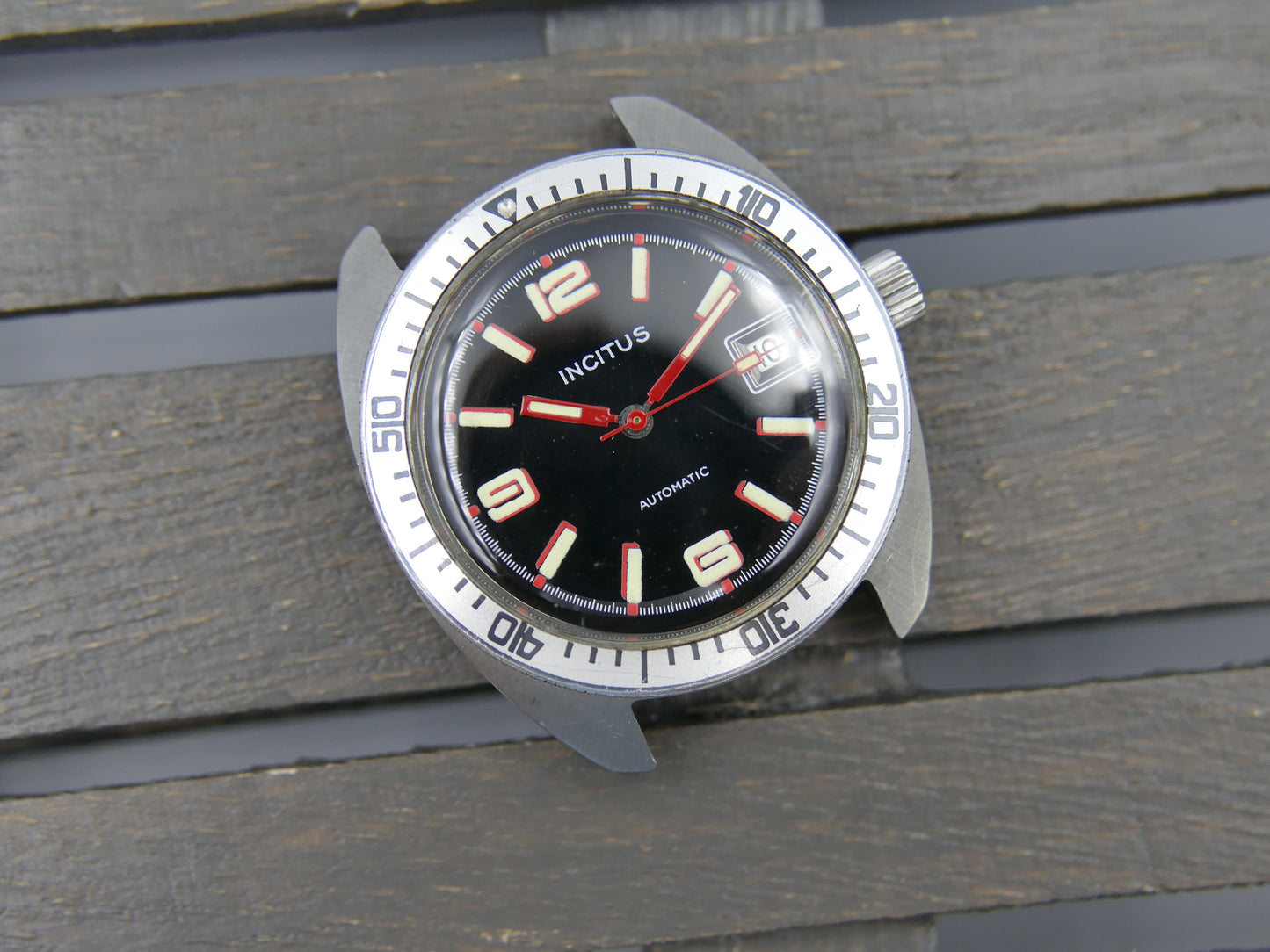 70s vintage watch mens diver plongee Incitus automatic FE 3611 SS serviced