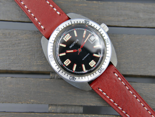 70s vintage watch mens diver plongee Incitus automatic FE 3611 SS serviced