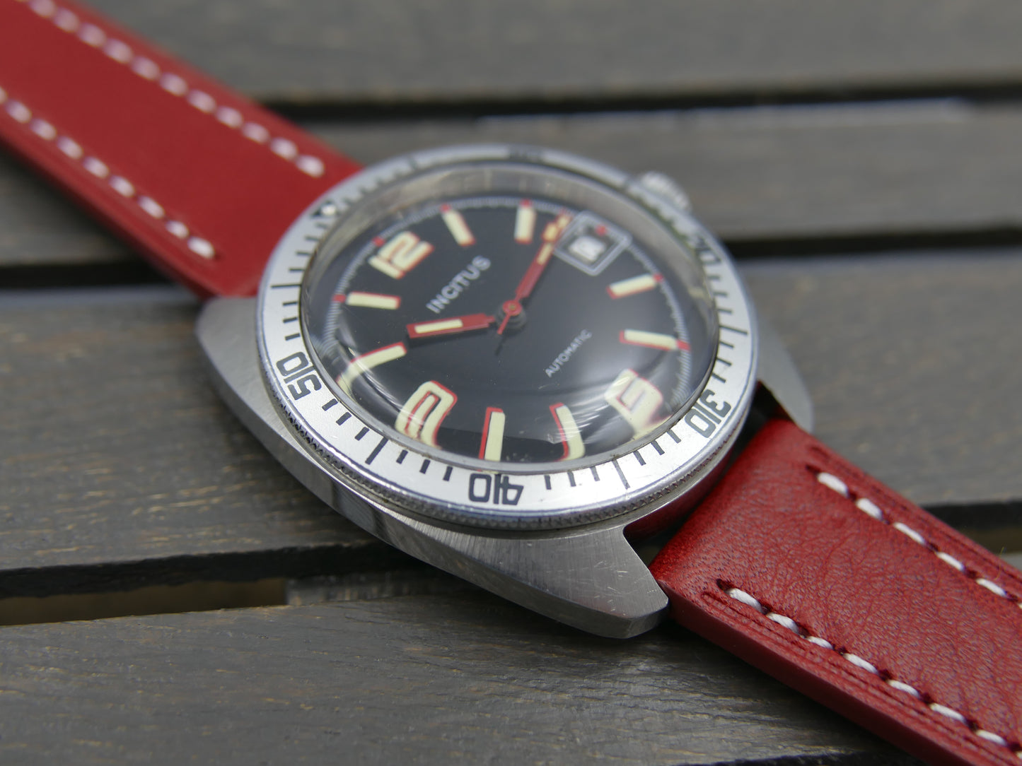 70s vintage watch mens diver plongee Incitus automatic FE 3611 SS serviced