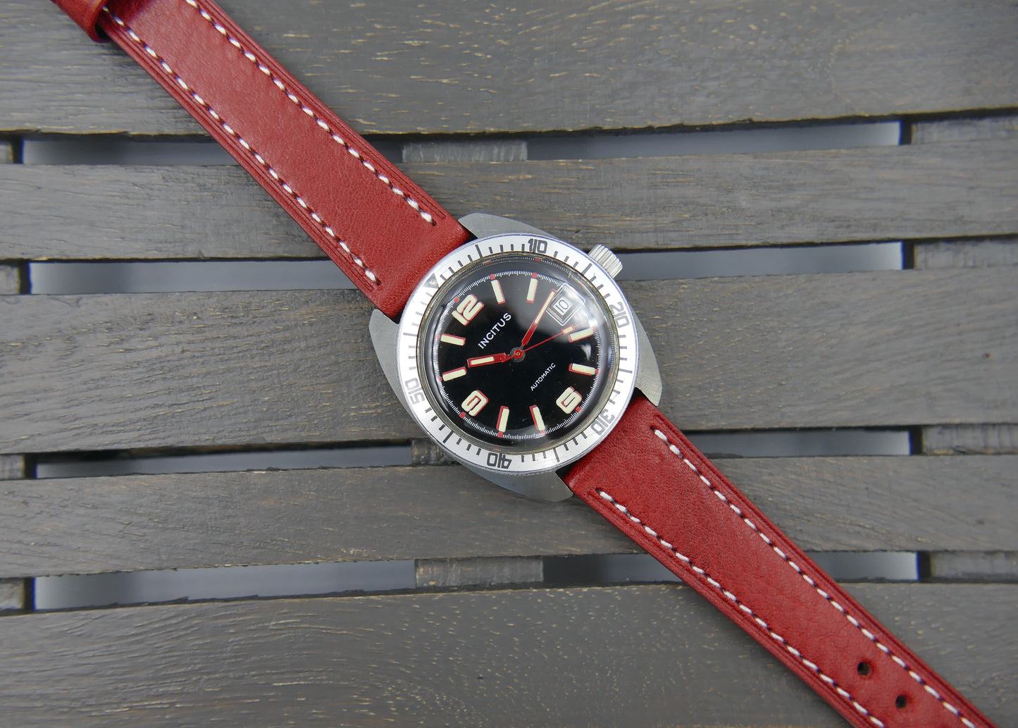 70s vintage watch mens diver plongee Incitus automatic FE 3611 SS serviced