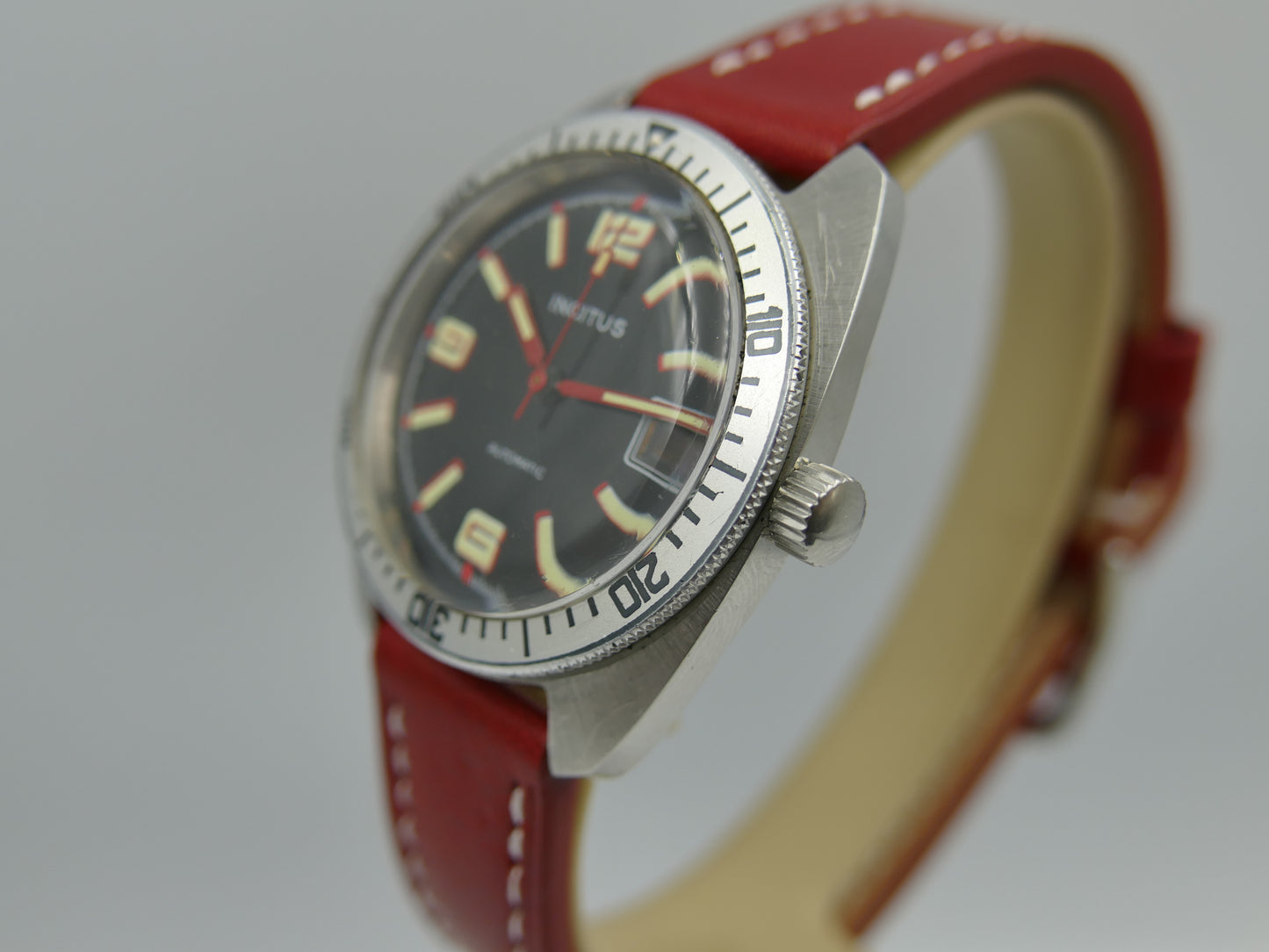 70s vintage watch mens diver plongee Incitus automatic FE 3611 SS serviced
