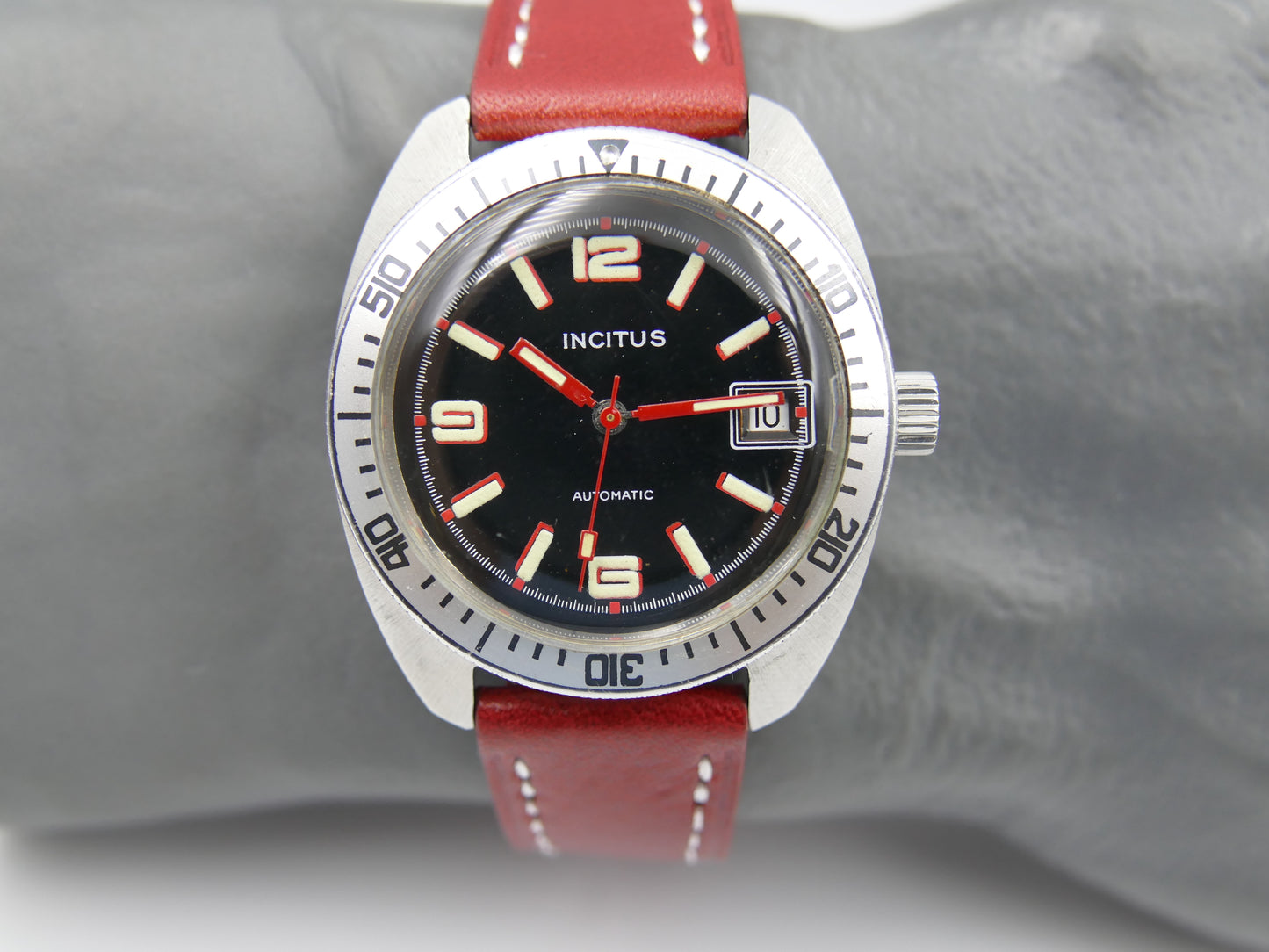 70s vintage watch mens diver plongee Incitus automatic FE 3611 SS serviced