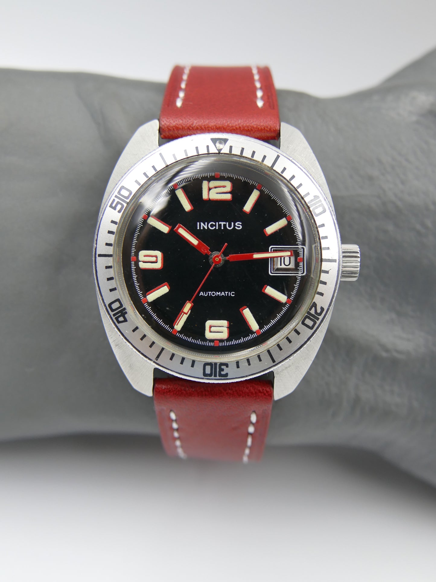 70s vintage watch mens diver plongee Incitus automatic FE 3611 SS serviced
