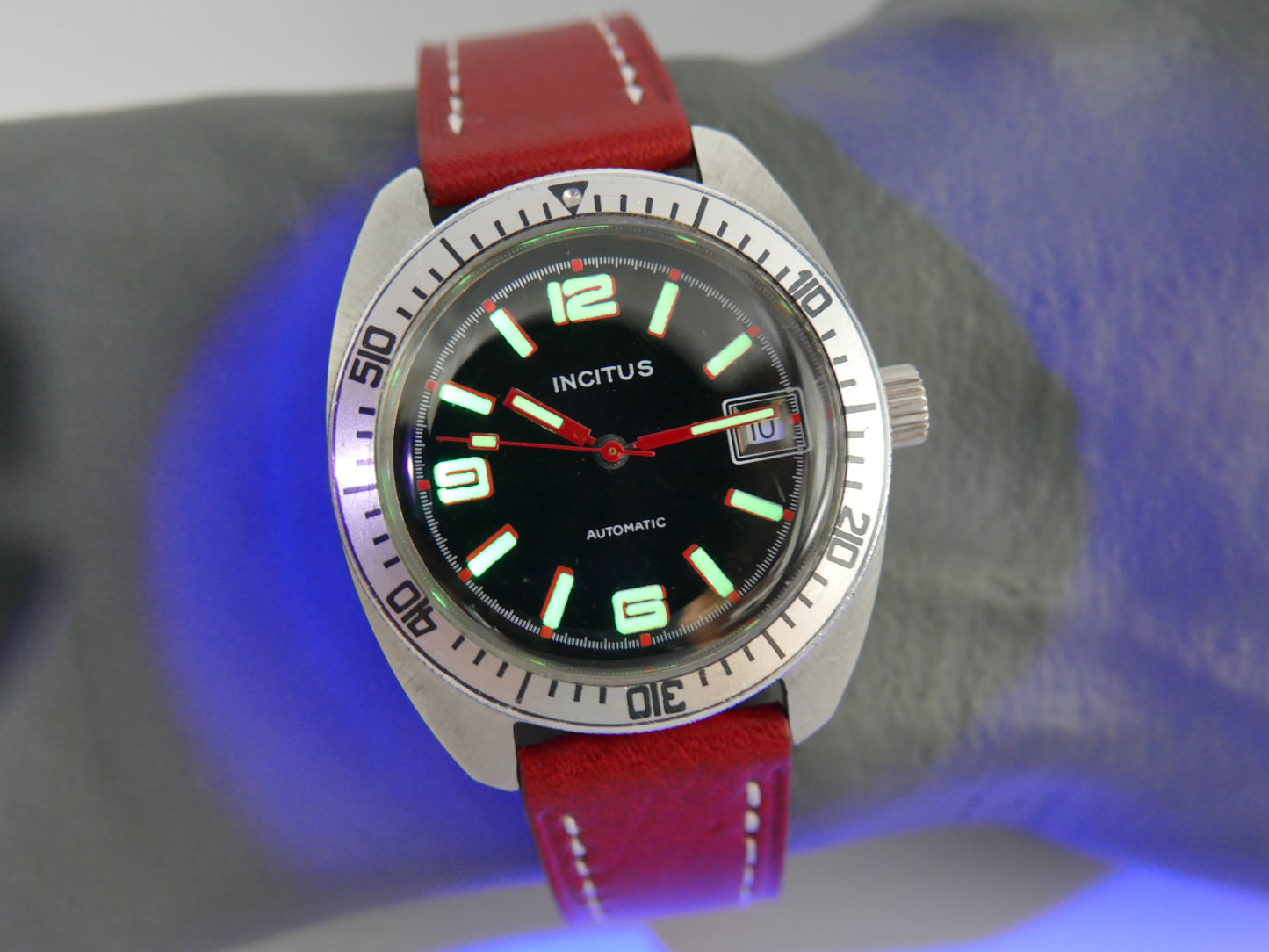70s vintage watch mens diver plongee Incitus automatic FE 3611 SS serviced