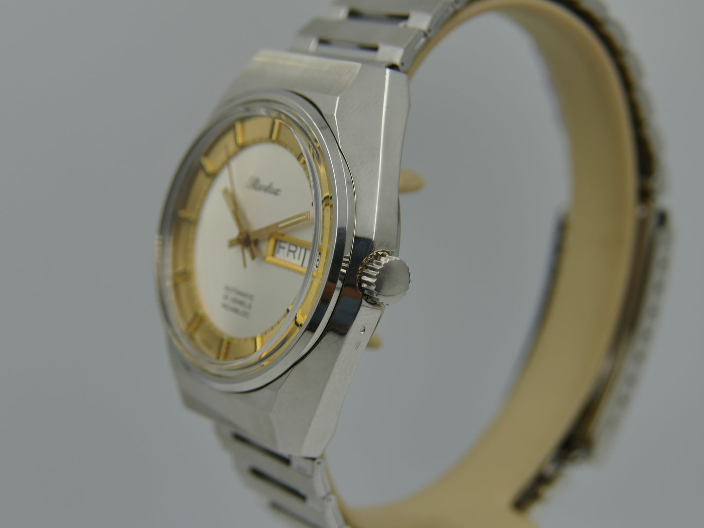 70s Vintage watch mens NOS Starlux ref 6004 automatic eta 2879 SS serviced