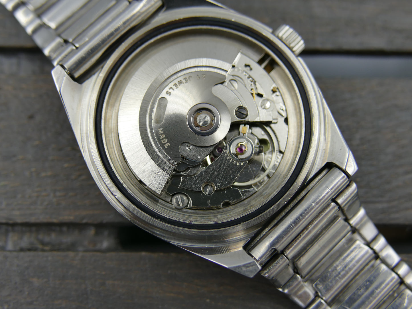 70s Vintage watch mens NOS Starlux ref 6004 automatic eta 2879 SS serviced