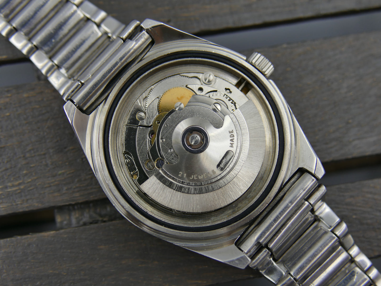 70s Vintage watch mens NOS Starlux ref 6004 automatic eta 2879 SS serviced