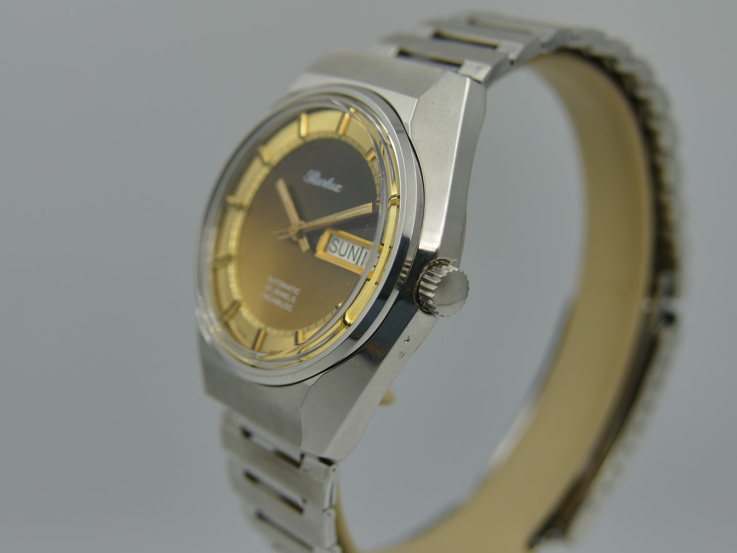 70s Vintage watch mens NOS Starlux ref 6004 automatic eta 2879 SS serviced