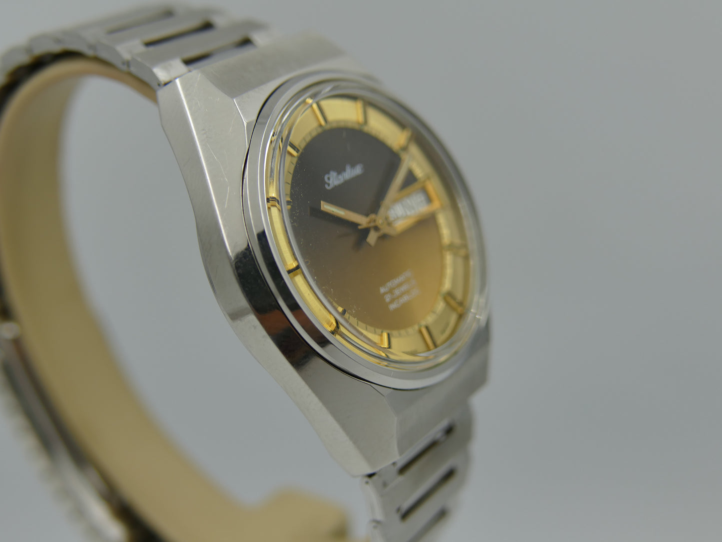 70s Vintage watch mens NOS Starlux ref 6004 automatic eta 2879 SS serviced