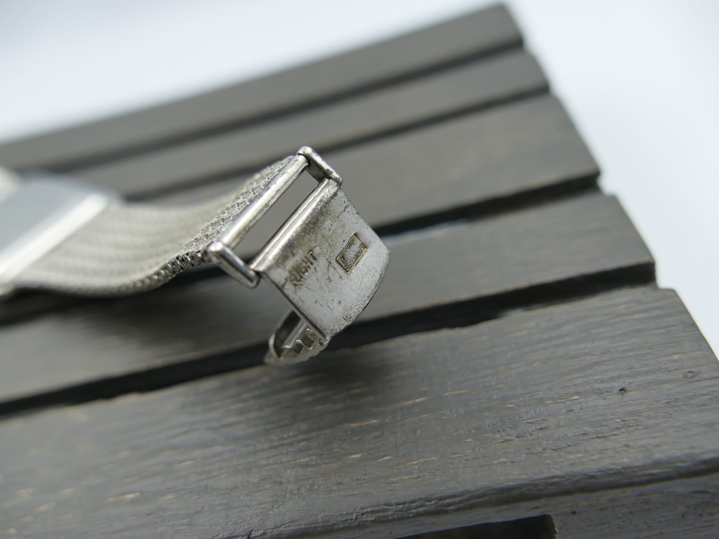 60s vintage watch mens Universal geneve tank ref 842676 hand wind 1-42 solid silver bracelet