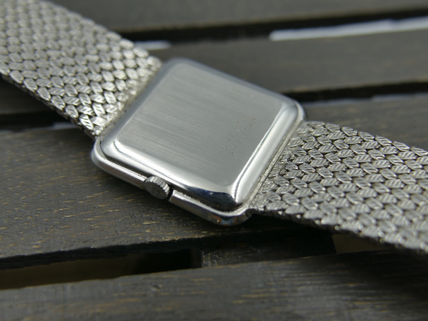 60s vintage watch mens Universal geneve tank ref 842676 hand wind 1-42 solid silver bracelet