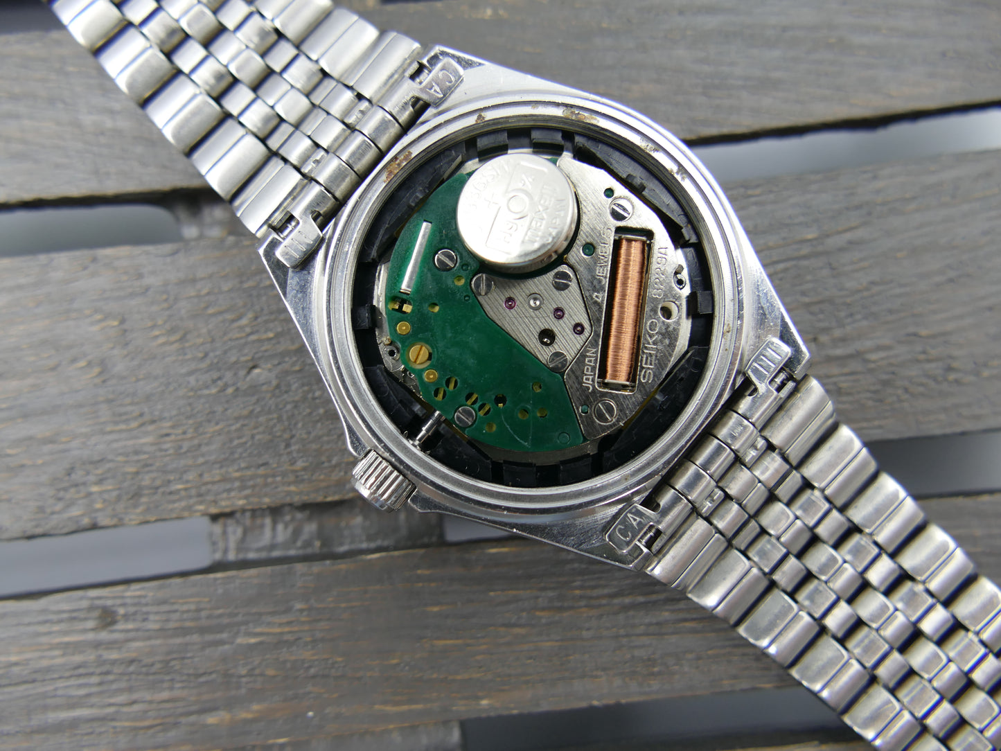 80s vintage watch mens Seiko SilverWave 8229-7000 - Black Dial Field Watch