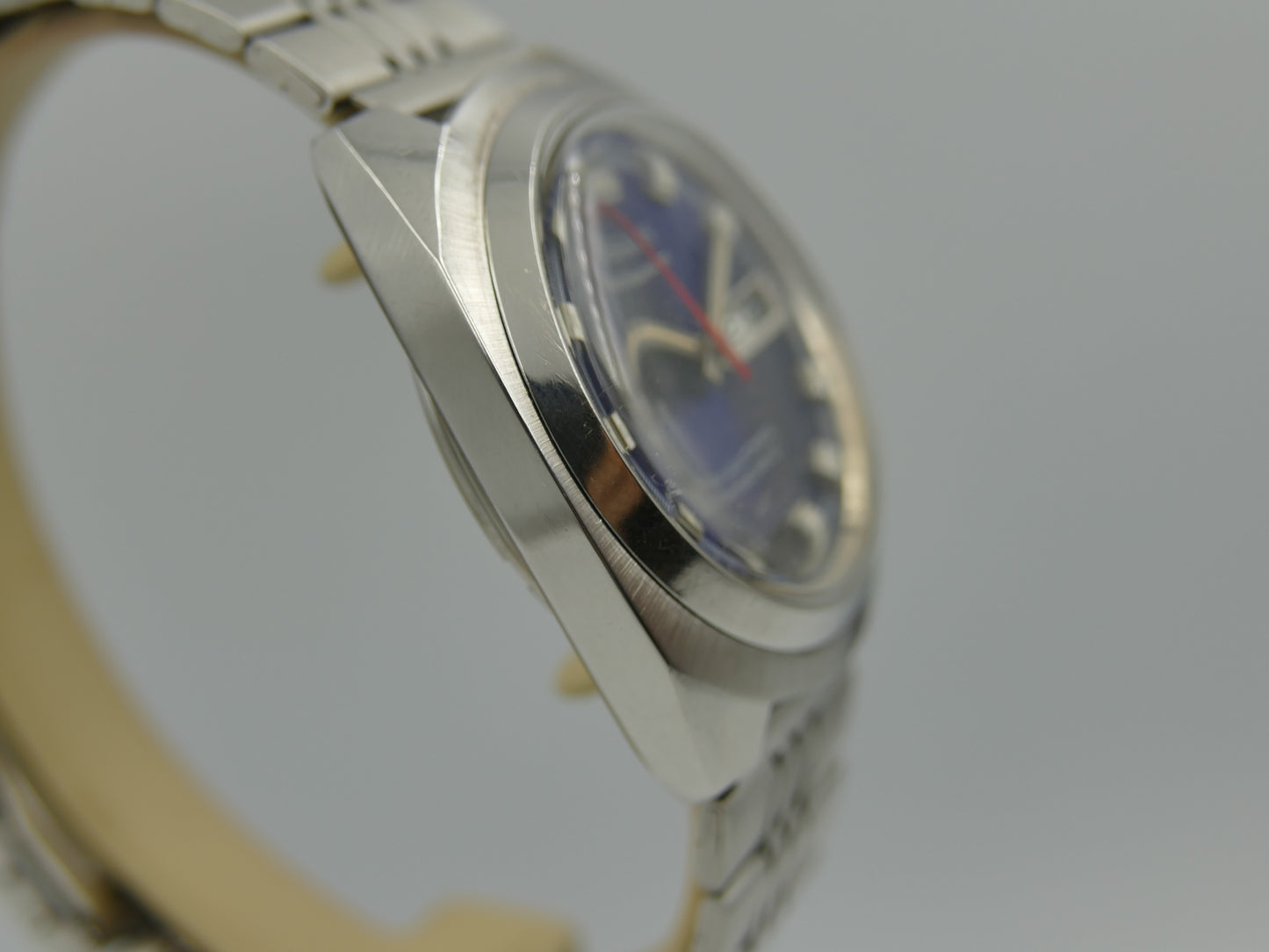 70s vintage watch mens Argus precision ref 11219 automatic AS 2066 swiss SS blue dial