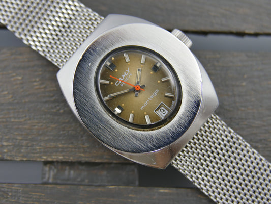 70s vintage watch ladies Camy geneve montego ref. 2122 automatic cal 2551 brown serviced