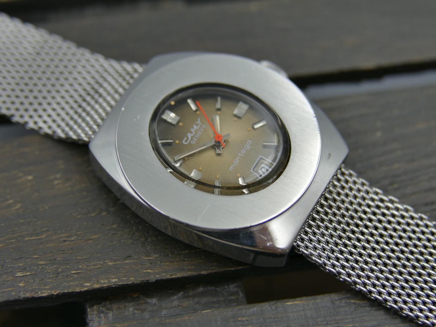 70s vintage watch ladies Camy geneve montego ref. 2122 automatic cal 2551 brown serviced