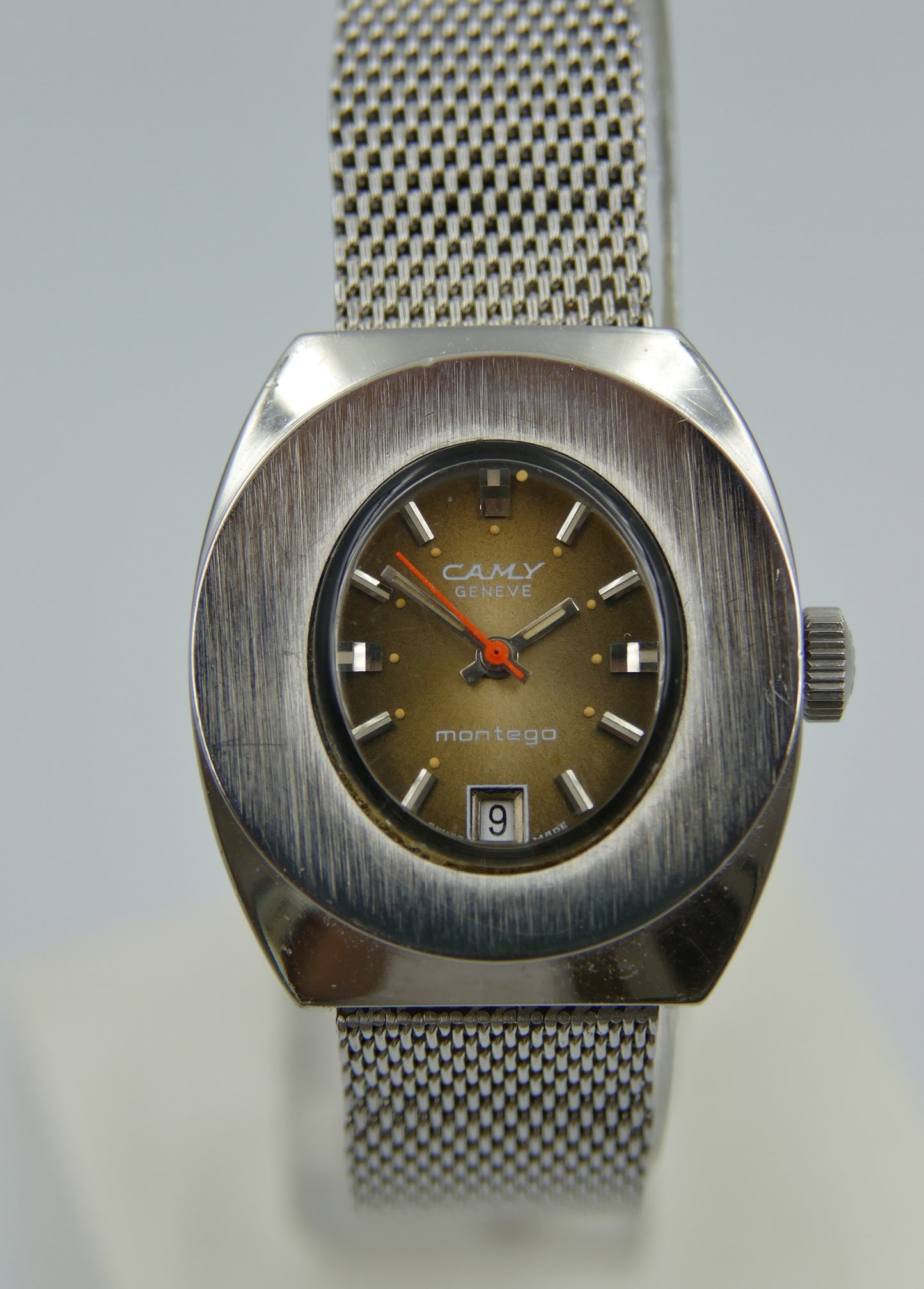 70s vintage watch ladies Camy geneve montego ref. 2122 automatic cal 2551 brown serviced