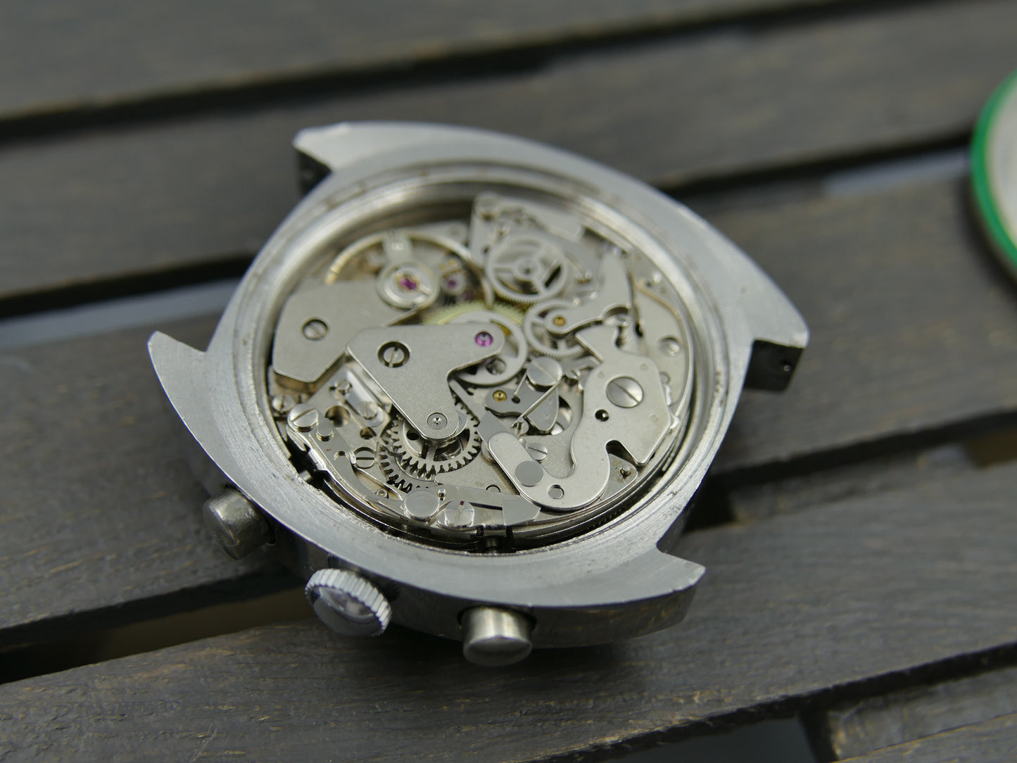 70s vintage watch mens chronograph Camif valjoux 7734 blue panda rare