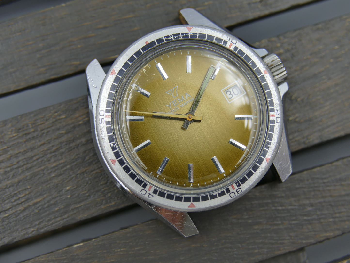 vintage watch mens Yema plongee diver ref. 31 020 1 sous marine hand wind FE 140-1c