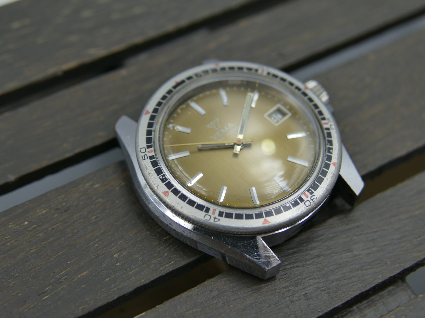 vintage watch mens Yema plongee diver ref. 31 020 1 sous marine hand wind FE 140-1c