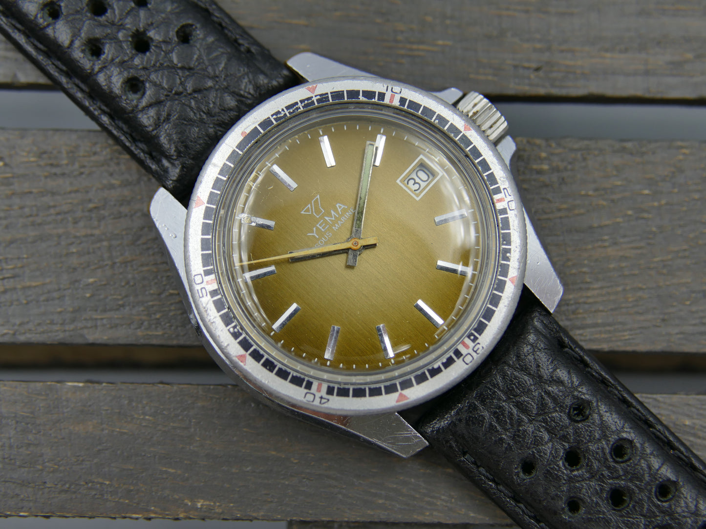 vintage watch mens Yema plongee diver ref. 31 020 1 sous marine hand wind FE 140-1c