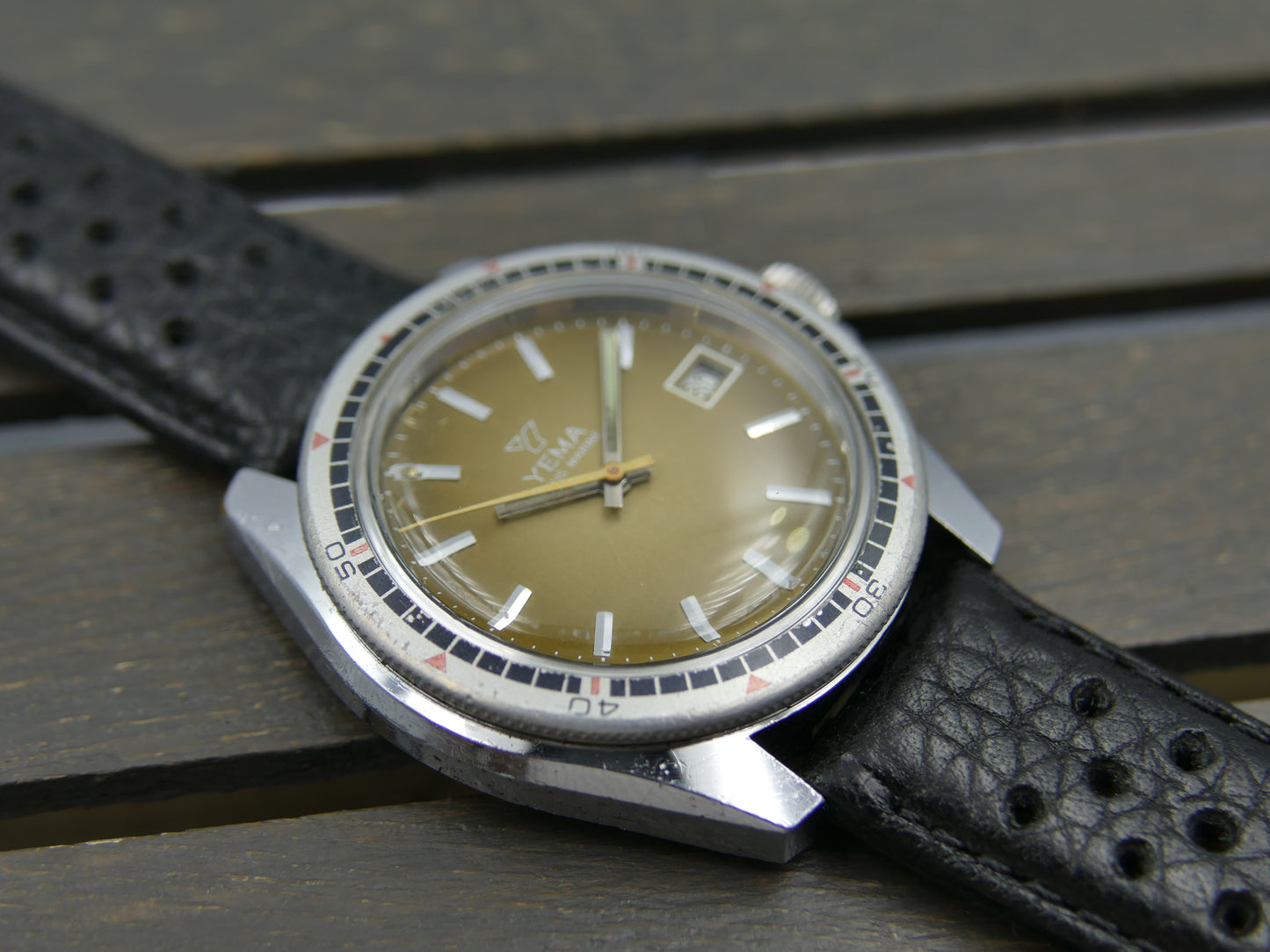 vintage watch mens Yema plongee diver ref. 31 020 1 sous marine hand wind FE 140-1c