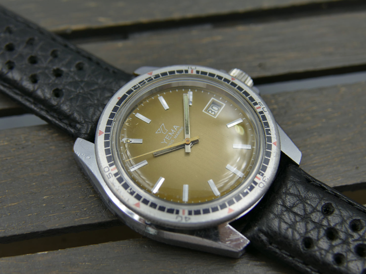 vintage watch mens Yema plongee diver ref. 31 020 1 sous marine hand wind FE 140-1c
