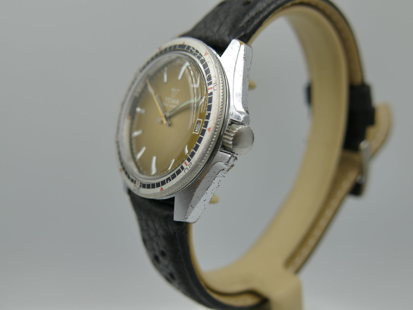 vintage watch mens Yema plongee diver ref. 31 020 1 sous marine hand wind FE 140-1c