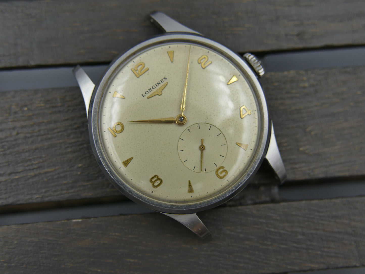 50s vintage watch mens jumbo Longines Calatrava ref 4914 43 cal.12.68N 37mm