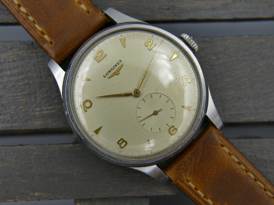 50s vintage watch mens jumbo Longines Calatrava ref 4914 43 cal.12.68N 37mm