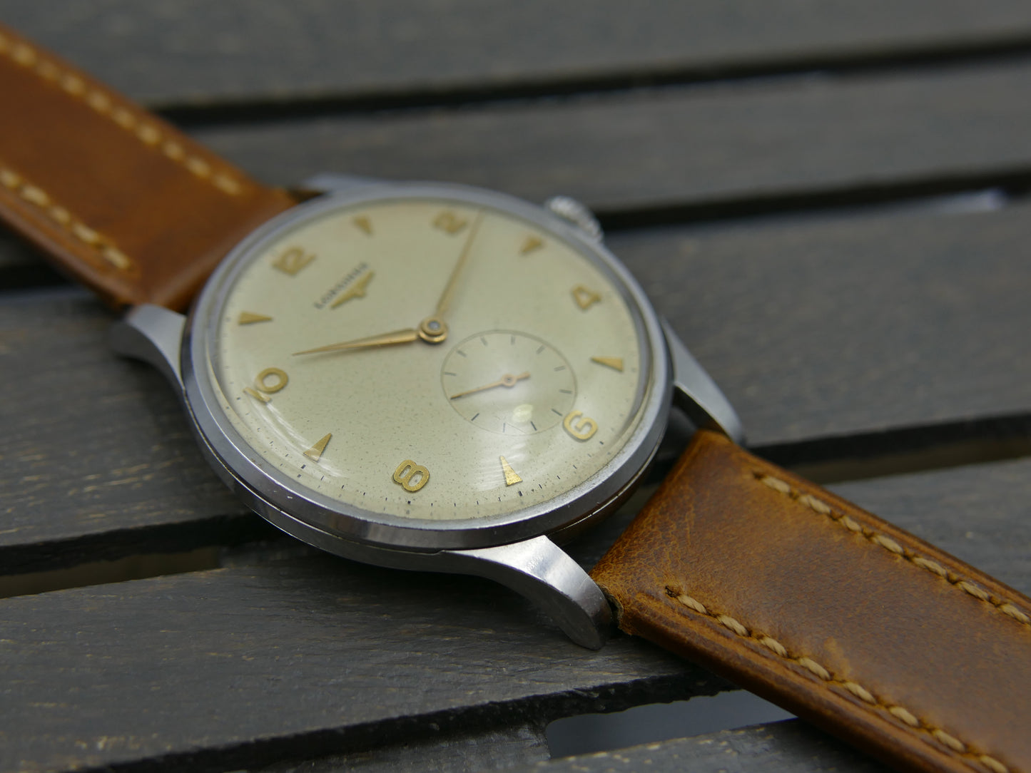 50s vintage watch mens jumbo Longines Calatrava ref 4914 43 cal.12.68N 37mm