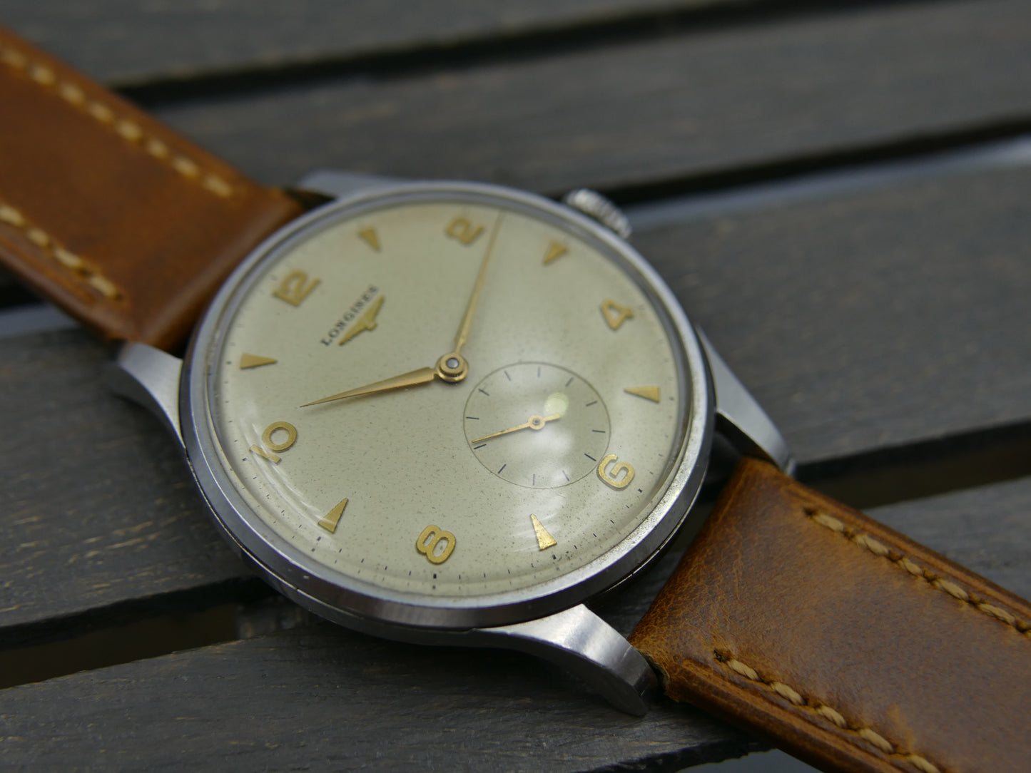 50s vintage watch mens jumbo Longines Calatrava ref 4914 43 cal.12.68N 37mm