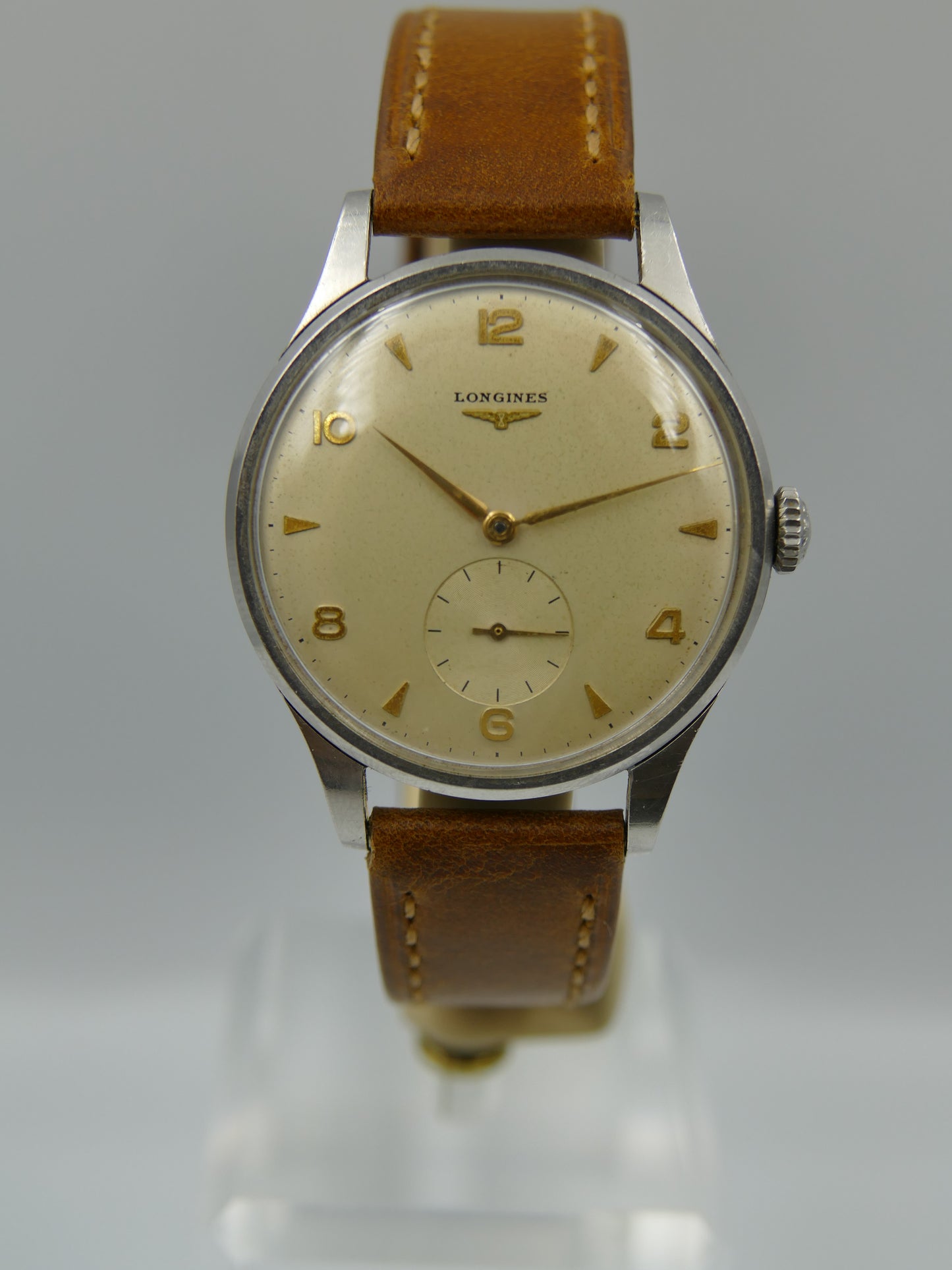 50s vintage watch mens jumbo Longines Calatrava ref 4914 43 cal.12.68N 37mm