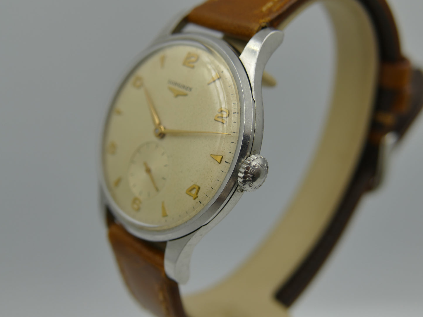 50s vintage watch mens jumbo Longines Calatrava ref 4914 43 cal.12.68N 37mm
