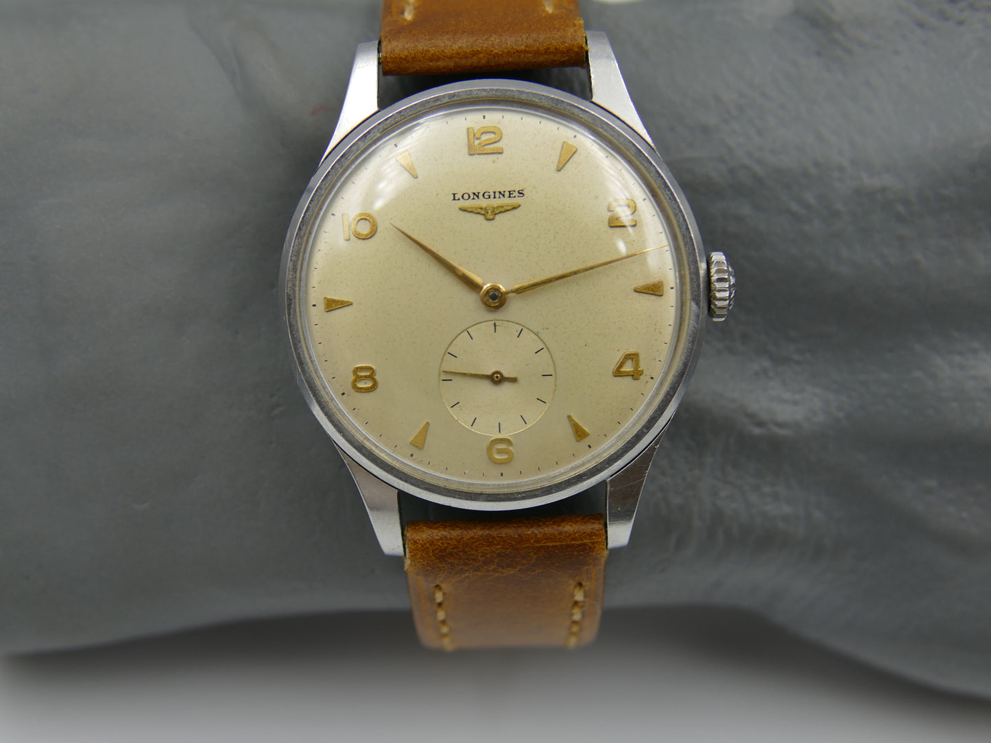 50s vintage watch mens jumbo Longines Calatrava ref 4914 43 cal.12.68N 37mm