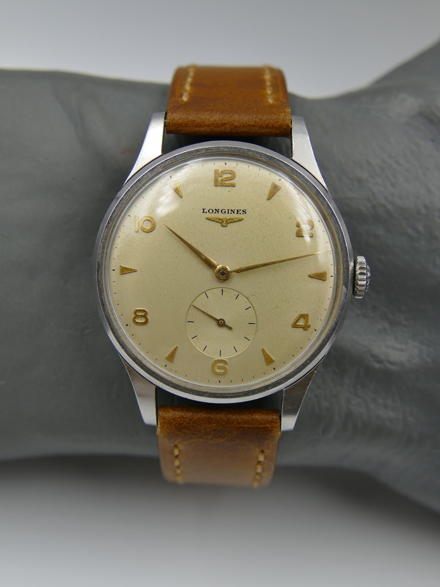 50s vintage watch mens jumbo Longines Calatrava ref 4914 43 cal.12.68N 37mm