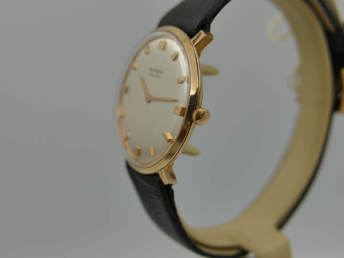 60s vintage watch mens Buren Micro Rotor Intra Matic Automatic 1280 slim rose gold pl ref 905701 NOS
