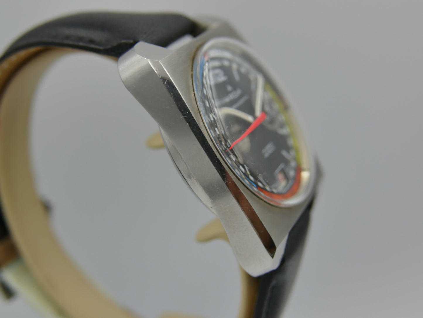 70s vintage watch mens chronograph Arola valjoux 7734 rainbow very rare