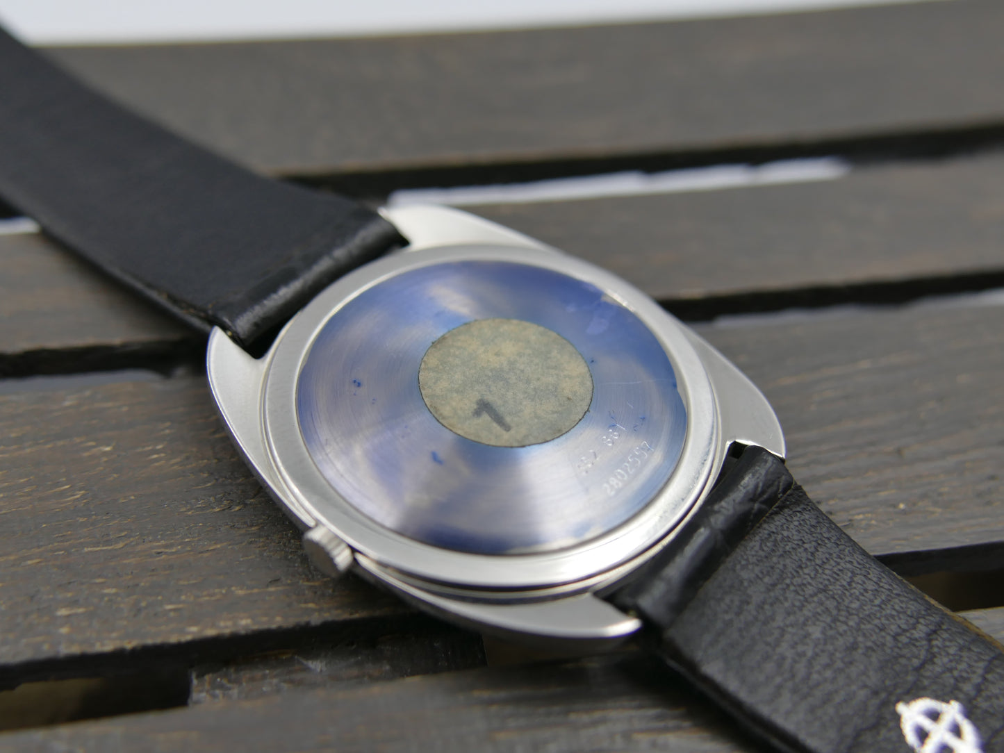 70s vintage watch mens dress NOS Zodiac Ref 382.661 Cal. 38 silver linen dial