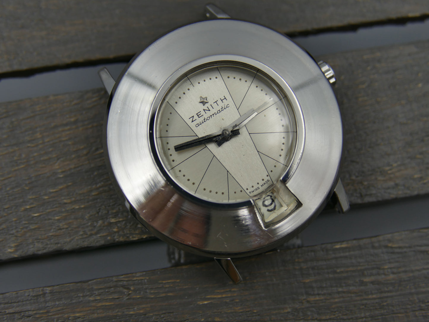 60s vintage watch mens Zenith ref A6621 Keyhole Automatic Cal 2542 PC