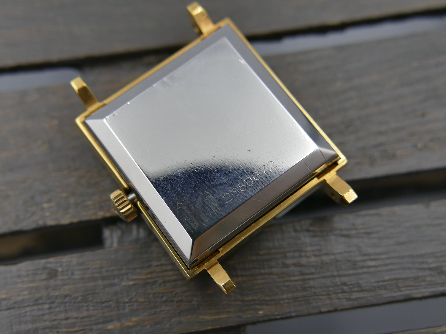 Vintage watch mens Zenith JFK square respirator automatic gold pl serviced