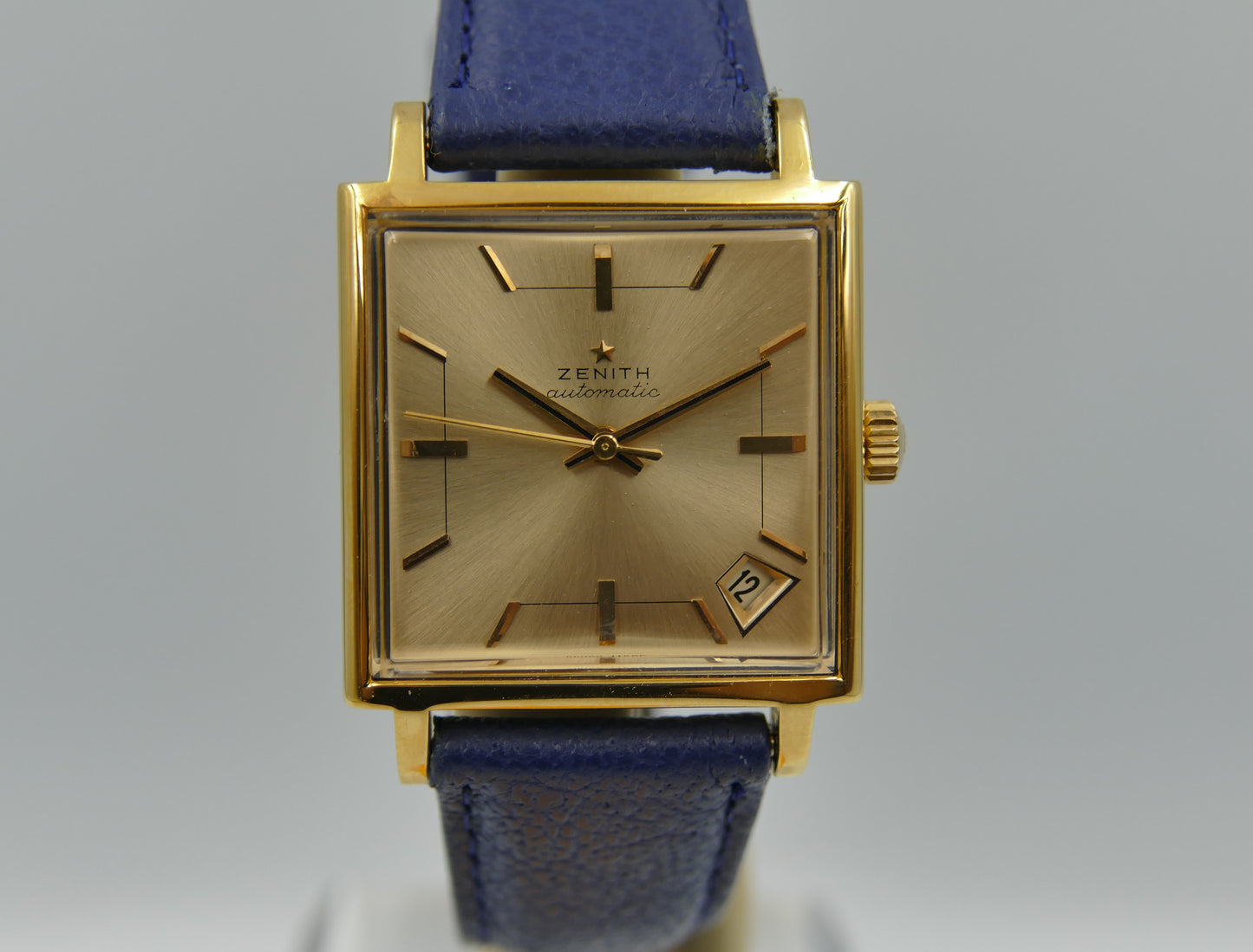 Vintage watch mens Zenith JFK square respirator automatic gold pl serviced